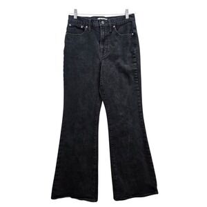 Madewell The Perfect Vintage Flare Jeans Black Wash Denim Size 28 x 30" Inseam